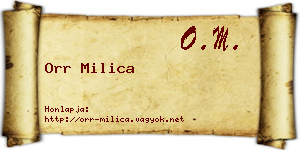 Orr Milica névjegykártya